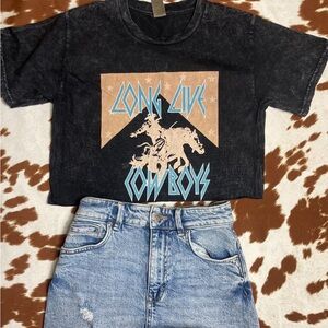 LONG LIVE COWBOYS VINTAGE CROP TOP